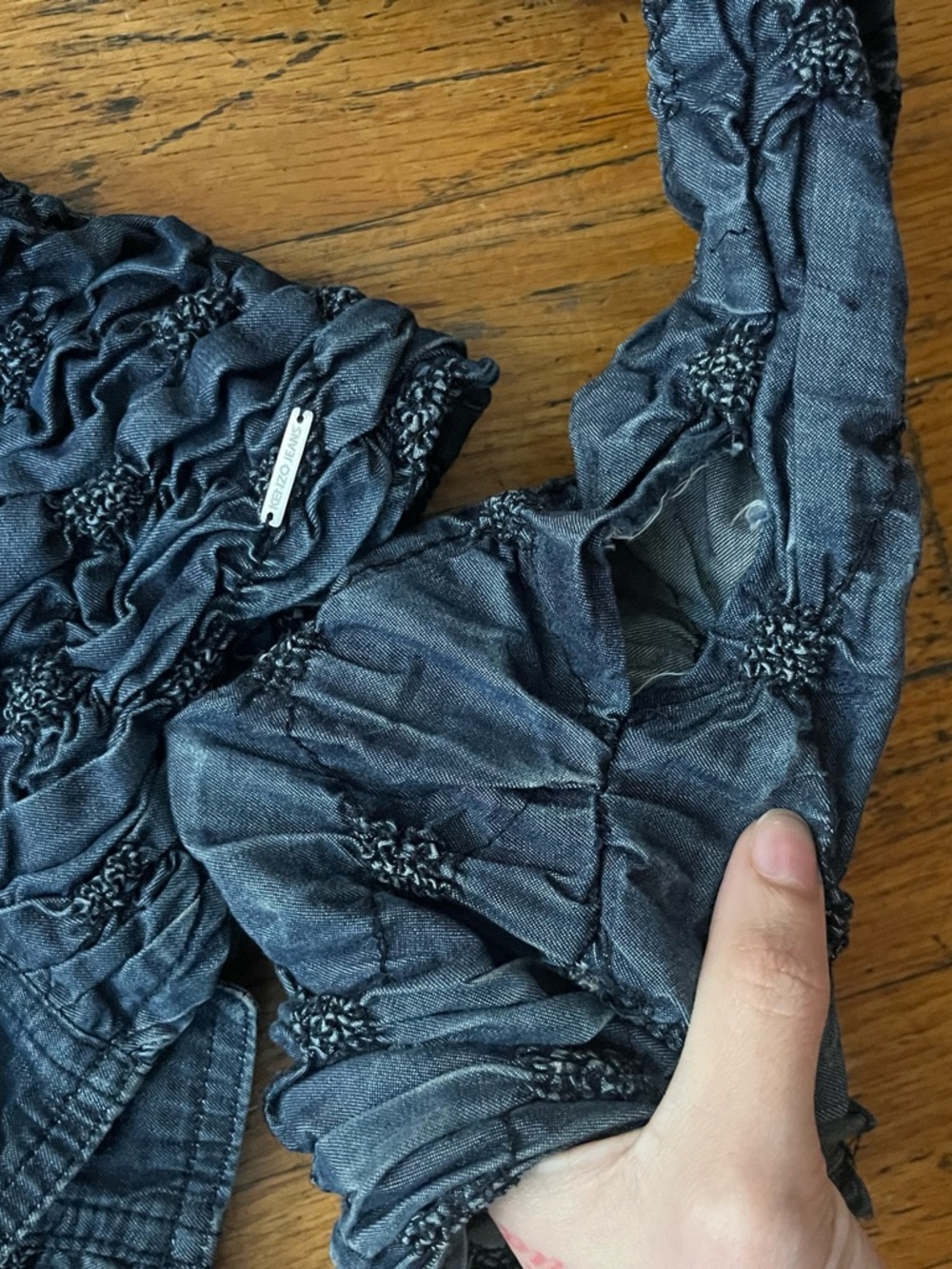 Kenzo Ruched Denim Ruffle Jacket - Picture 3 of 4